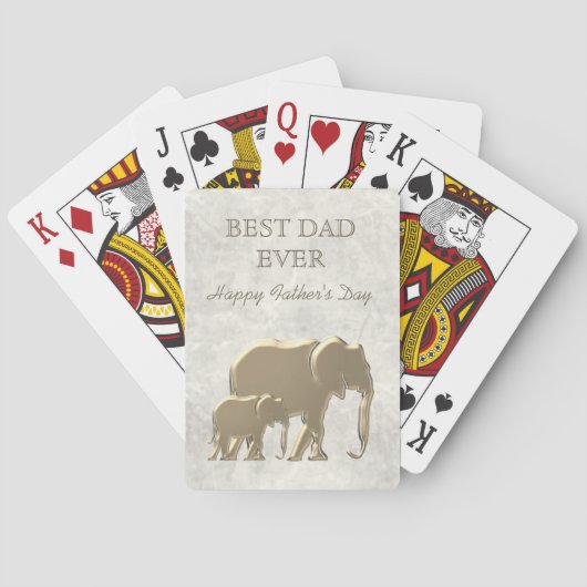 Bester Vater je, Goldene Elefanten glücklicher Vat Spielkarten (Rückseite)