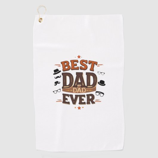 Bester Vater je Golf Handtuch - Personalisiertes G (Vorderseite)