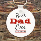 Bester Vater je Grafik, Bold Modern Red Typografy Schlüsselanhänger