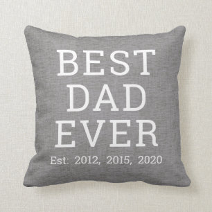 Bester Vater je Grauer Linen Vatertag Kissen