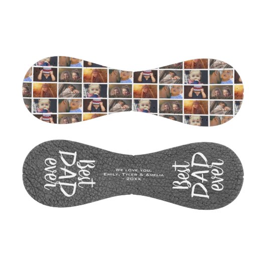 Bester Vater je graues Leder Print 6 Foto Collage Baseball (Paneele)