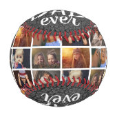 Bester Vater je graues Leder Print 6 Foto Collage Baseball (Vorderseite)