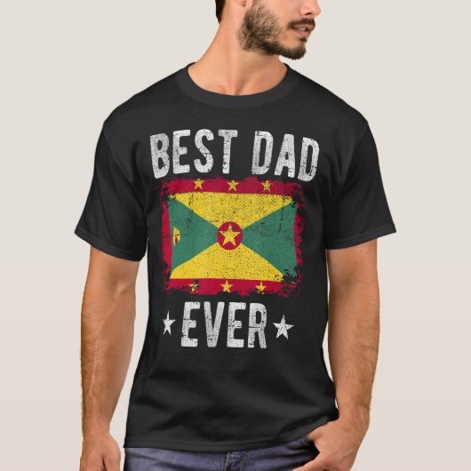 Bester Vater je Grenada Flag Bester grenadischer V T-Shirt (Vorderseite)