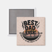 Bester Vater je GRILLEN Design - King of the Grill Magnet (Vorderseite/Rückseite)