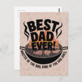 Bester Vater je GRILLEN Design - King of the Grill Postkarte (Vorne/Hinten)