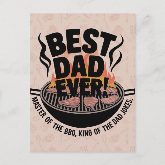 Bester Vater je GRILLEN Design - King of the Grill Postkarte (Vorderseite)