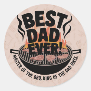 Bester Vater je GRILLEN Design - King of the Grill Runder Aufkleber