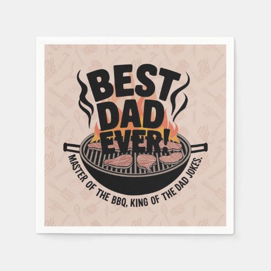 Bester Vater je GRILLEN Design - King of the Grill Serviette (Vorderseite)