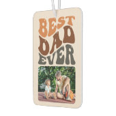 Bester Vater je Groovy Retro Typografie 2 Foto Aut Autolufterfrischer (Links)