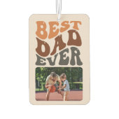 Bester Vater je Groovy Retro Typografie 2 Foto Aut Autolufterfrischer (Rückseite)