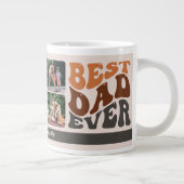 Bester Vater je Groovy Retro Typografie und 4 Foto Jumbo-Tasse (Rechts)