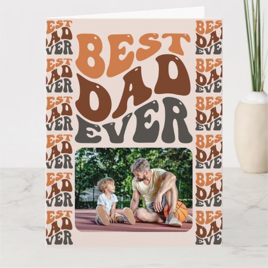 Bester Vater je Groovy Retro Typografy Foto Karte (Vorderseite)