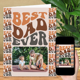 Bester Vater je Groovy Retro Typografy Foto Karte