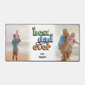 Bester Vater je Groovy Text 2 Fotos Schreibtischunterlage (Vorderseite)