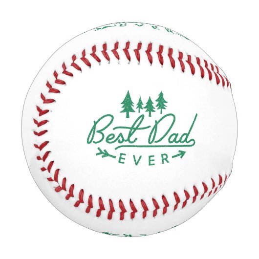 Bester Vater je grüne Typografie mit Bäumen Baseball (Vorderseite Links)