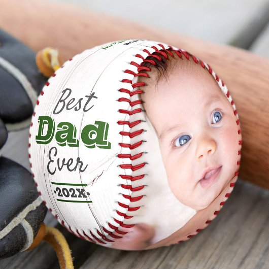 Bester Vater je grüne Typografie Rustikales Holz M Baseball