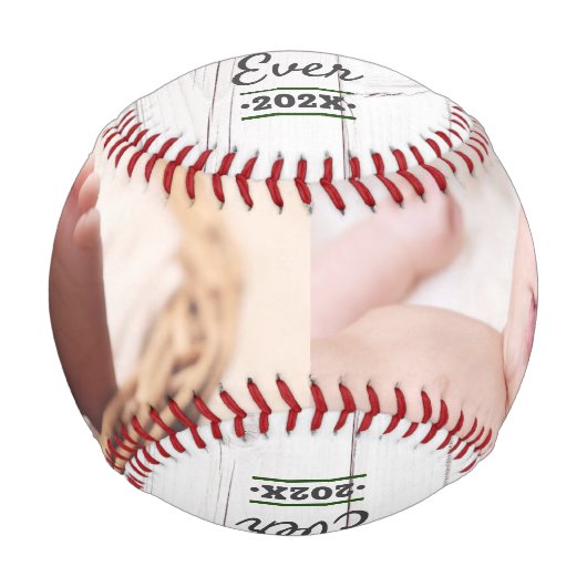 Bester Vater je grüne Typografie Rustikales Holz M Baseball (Vorderseite)