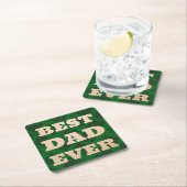 Bester Vater je Grüner Karierter Geburtstag Rechteckiger Pappuntersetzer (Vor Ort)