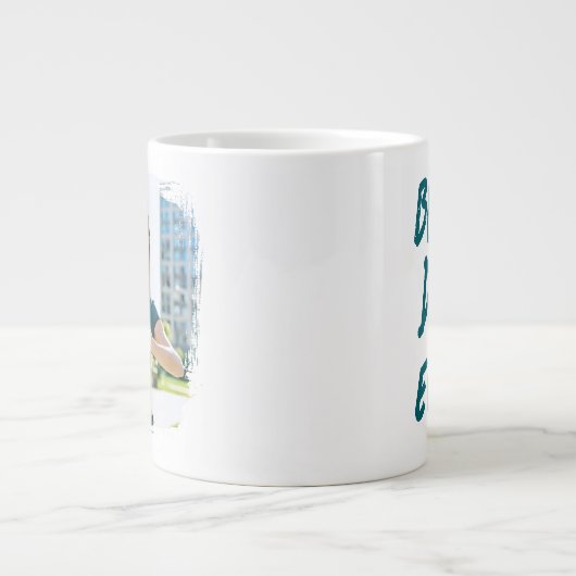 Bester Vater je Grunge Border Foto Jumbo-Tasse (Vorderseite)