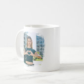Bester Vater je Grunge Border Foto Kaffeetasse (Vorderseite Links)