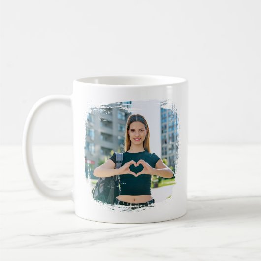 Bester Vater je Grunge Border Foto Kaffeetasse (Links)