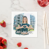 Bester Vater je Grunge Border Foto Serviette (Beispiel)