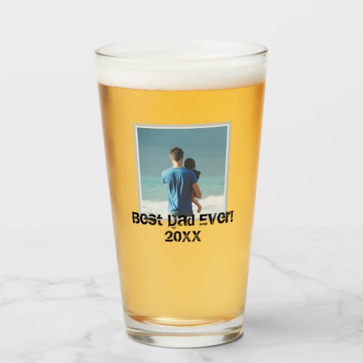 Bester Vater je Grunge Foto Glas (Vorne (Gefüllt))