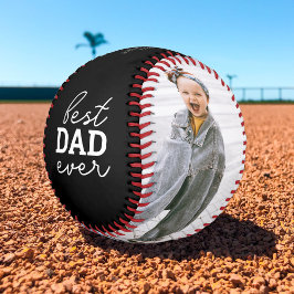 Bester Vater je handgeschriebenes Foto schwarz Baseball