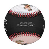 Bester Vater je handgeschriebenes Foto schwarz Baseball (Rückseite)