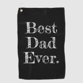 Bester Vater je handgezeichnete Typografie Schwarz Golfhandtuch (Vorderseite)