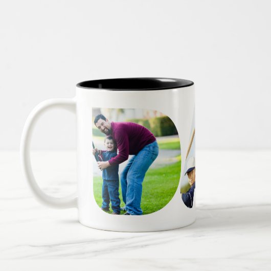 Bester Vater je. Happy first Vthers Day Zweifarbige Tasse (Links)