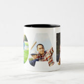 Bester Vater je. Happy first Vthers Day Zweifarbige Tasse (Mittel)