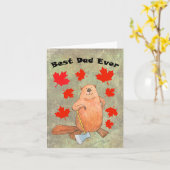 Bester Vater je hart arbeitender Biber Kanadischer Karte (Gelbe Blume)