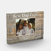 Bester Vater je helle Holzkornvorlage Fotoblock (Links)