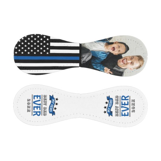 Bester Vater je Herd Thin Blue Line Flag Foto Baseball (Paneele)