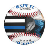 Bester Vater je Herd Thin Blue Line Flag Foto Baseball (Vorderseite)