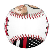 Bester Vater je Herd Thin Red Line Flag Foto Baseball (Rückseite)