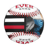Bester Vater je Herd Thin Red Line Flag Foto Baseball (Vorderseite)