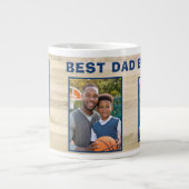 Bester Vater je Holz 3 Foto Collage Vater Jumbo-Tasse (Vorderseite)