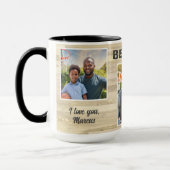 Bester Vater je Holz 3 Foto Collage Vater Tasse (Links)