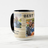 Bester Vater je Holz 3 Foto Collage Vater Tasse (Vorderseite Links)