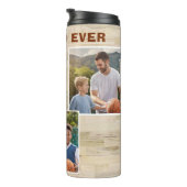 Bester Vater je Holz 3 Foto Collage Vater Thermosbecher (Nach rechts gedreht)