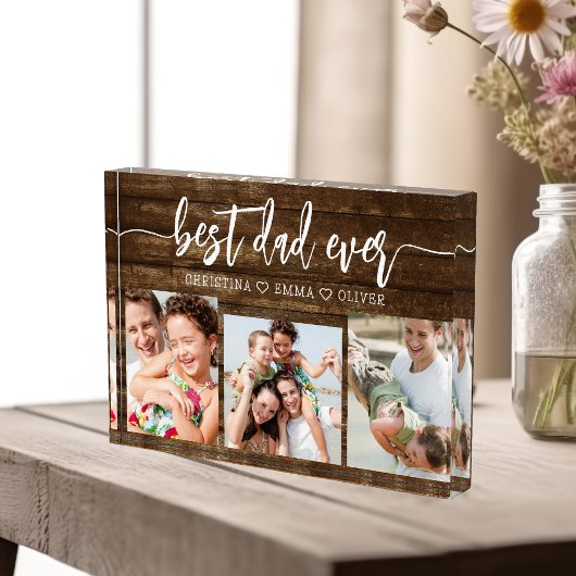 Bester Vater je Holz - Foto Collage des Vaters