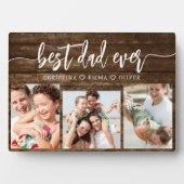 Bester Vater je Holz - Foto Collage des Vaters Fotoplatte (Vorderseite)