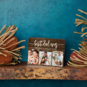 Bester Vater je Holz - Foto Collage des Vaters Fotoplatte (Seite)