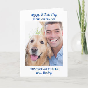 Bester Vater je Hund Vater Haustier Foto Vatertag Feiertagskarte