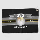 Bester Vater je Imitat Goldene Krone und Golf Ball Golfhandtuch (Horizontal)