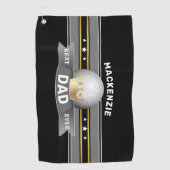 Bester Vater je Imitat Goldene Krone und Golf Ball Golfhandtuch (Vorderseite)