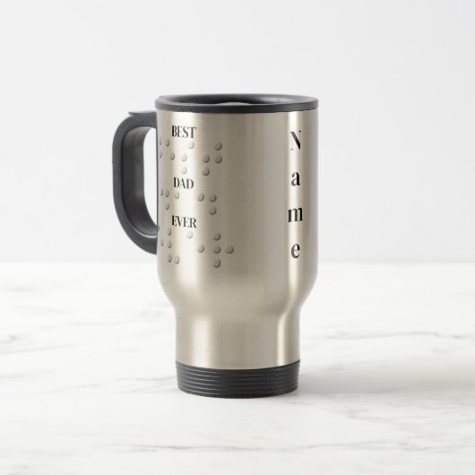 Bester Vater je in Braille Reisebecher (Vorderseite Links)