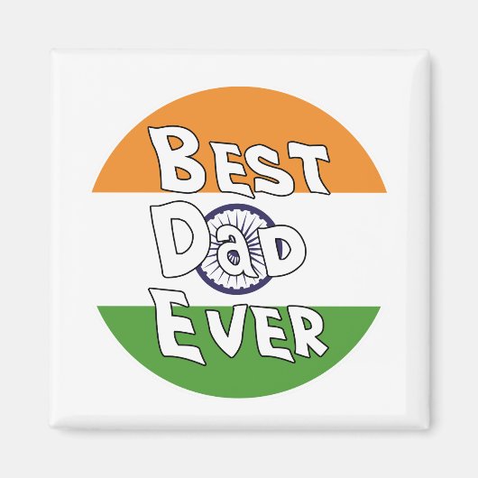 Bester Vater je Indische Flagge Magnet (Vorne)